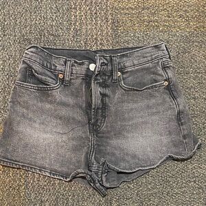 Old Navy Washed Black High-Rise Denim Shorts